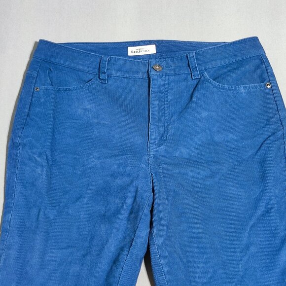 Northern Reflections corduroy pants women's size 10 blue straight leg ankle crop - Picture 2 of 11